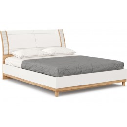 Бари Кровать двуспальная с кроватным основанием 1600 (Дуб Золотой/Белый)