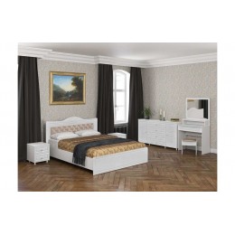 Спальня Монако-5 мягкая спинка белое дерево